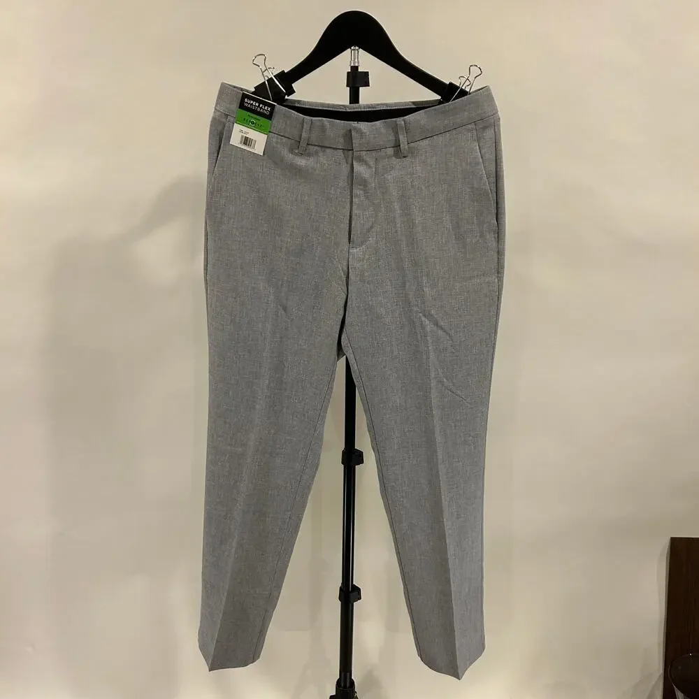 NWT Haggar Men's Super Flex Waistband Dress Pants - 32x30 - Heather Gray